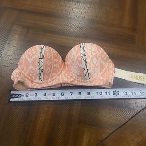 Aztec printed bikini bandeau XS